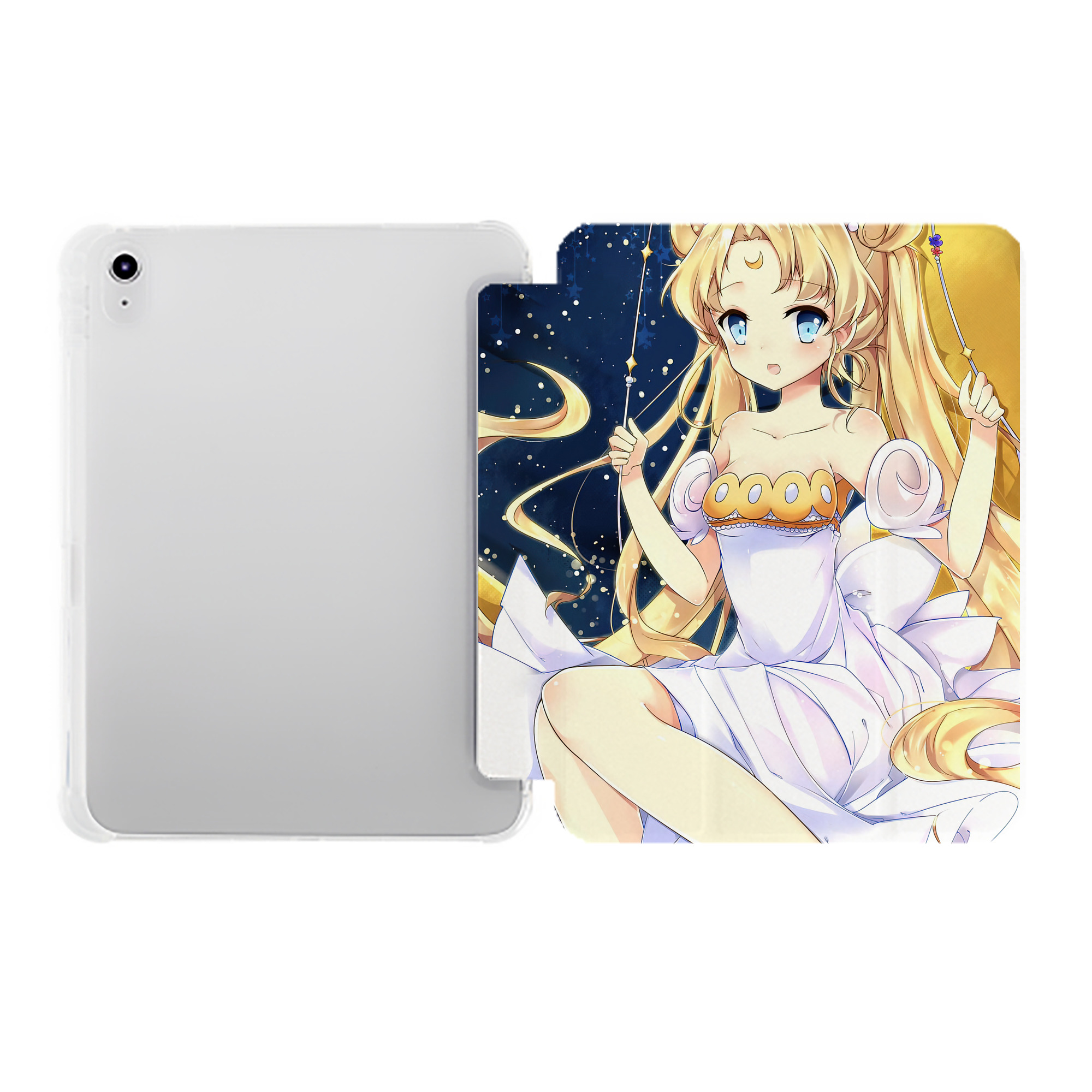 （画像用） 美少女戦士セーラームーン Sailor Moon IPad ケース ペン収納付き 三つ折りスタンド PUレザー×シリコン 対応機種9.5/10.5/10.9インチ
